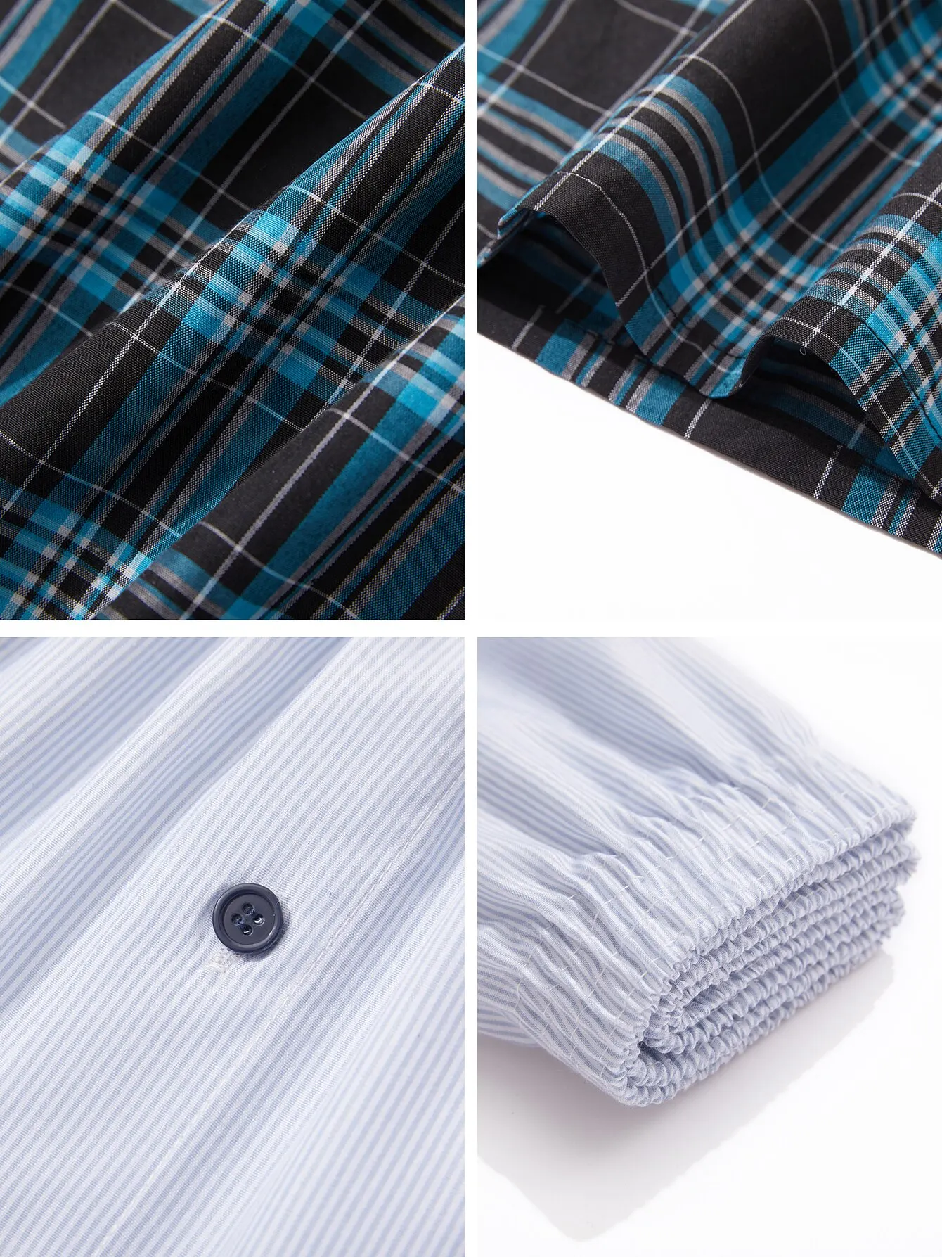 6 Pcs Boxer Shorts Casual Plaid Elastic Waistband Button Mens Boxer Underwear Woven Shorts For Home Random Color boxer shorts