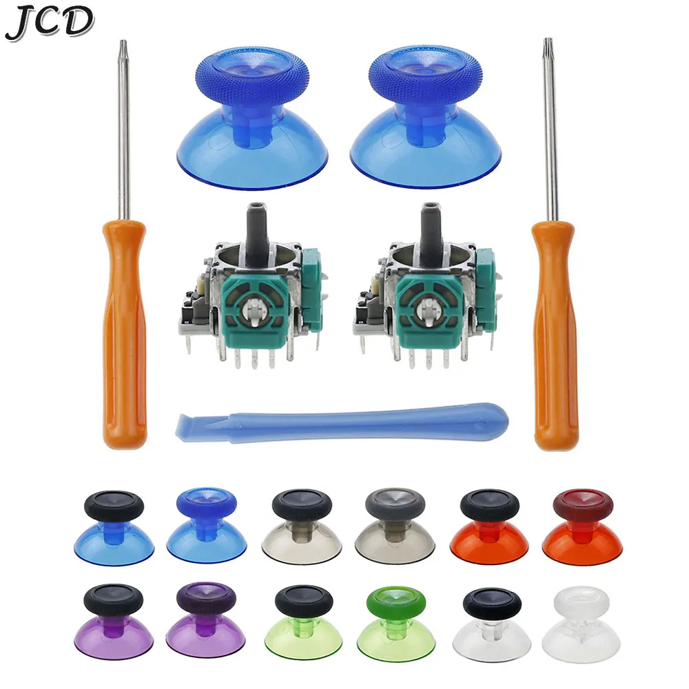 

JCD 2PCS 3D Analog Joystick Stick Sensor Module Potentiometers & ThumbStick Caps With Tools For XBox One S X Series Controller