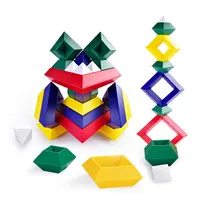 Kids Coloful Pyramid Diamond Stacking Blocks Toys Set Creative 3D Building Blocks Stacking Game Montessori Toy Gift For Children 1