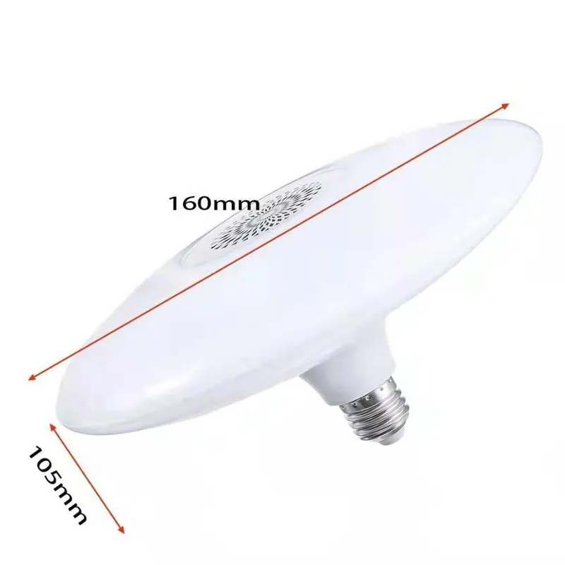 ZAOXI UFO Lamp Music Wireless Bluetooth Speaker Bulb E27 RGB+White Dimmable Smart Led Ceiling Light Remote Control For Home,smart led light bulbs