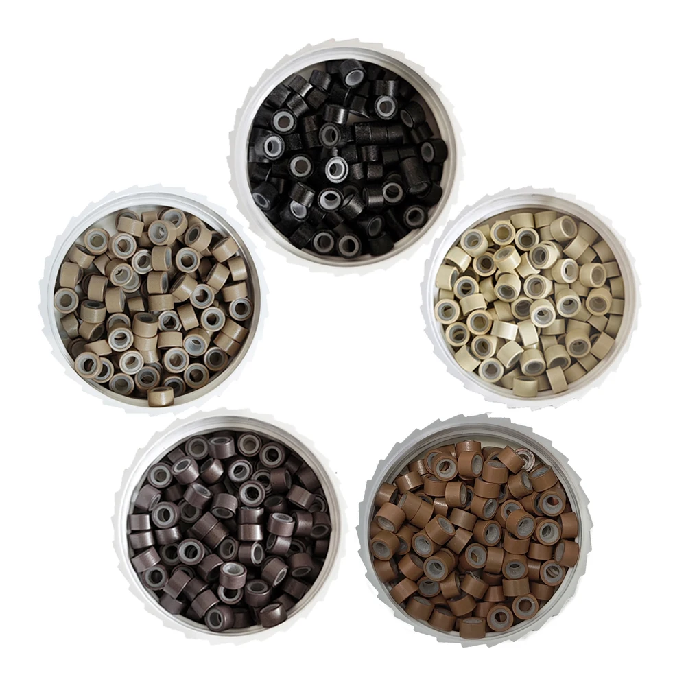 깃털 머리 확장용 마이크로 실리콘 링크 링, 실리콘 구슬, 머리 익스텐션 도구,..