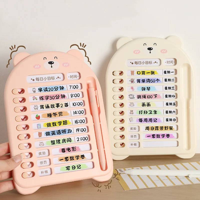 Reusable Chore Chart Planning Board Portable Memo Checklist Board for Kids Detachable Plastic Daily Task Schedule Reminder Chart 3