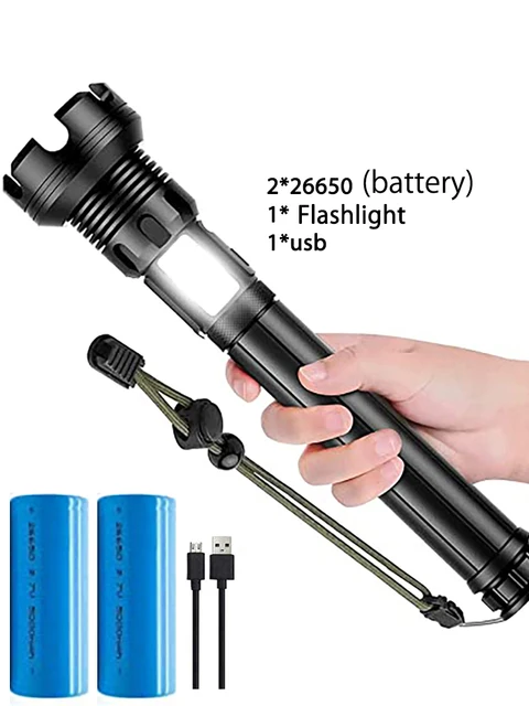 Rechargeable Flashlight 90000 Lumens Led Flashlight Upgraded P70 7 Modes Lighting Zoomable for Outdoor Emergency P90 2 section 26650