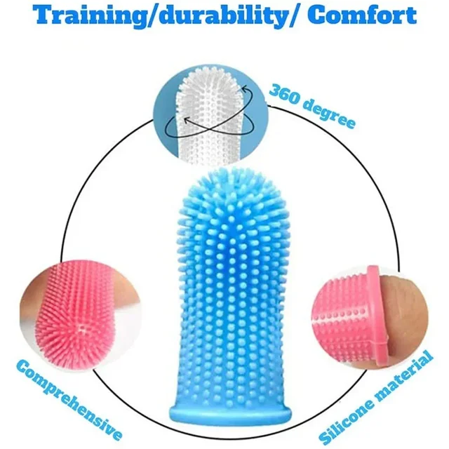 Pet Finger Toothbrush Silicone Super Soft Dog Toothbrushes Teeth Cleaning Tool Bad Breath Care Nontoxic Dogs Cleaning Supplies 2
