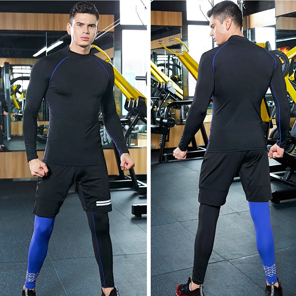 Men Running Tights Training Sport Leggings Patchwork Compression Pants 6  color Gym Wear Men Sexy Gym Legging S-XL Mallas Hombre - AliExpress