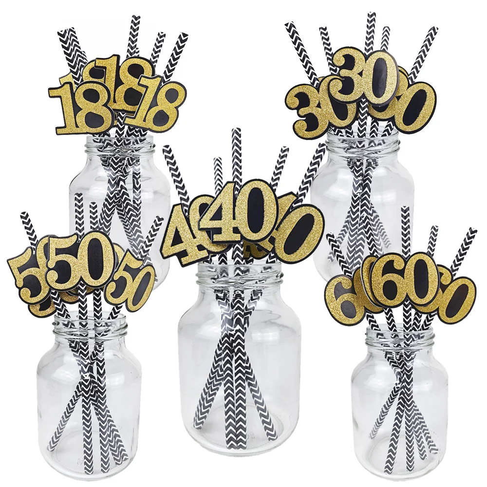 Бумажный соломенный декор для дня рождения, для мужчин и женщин