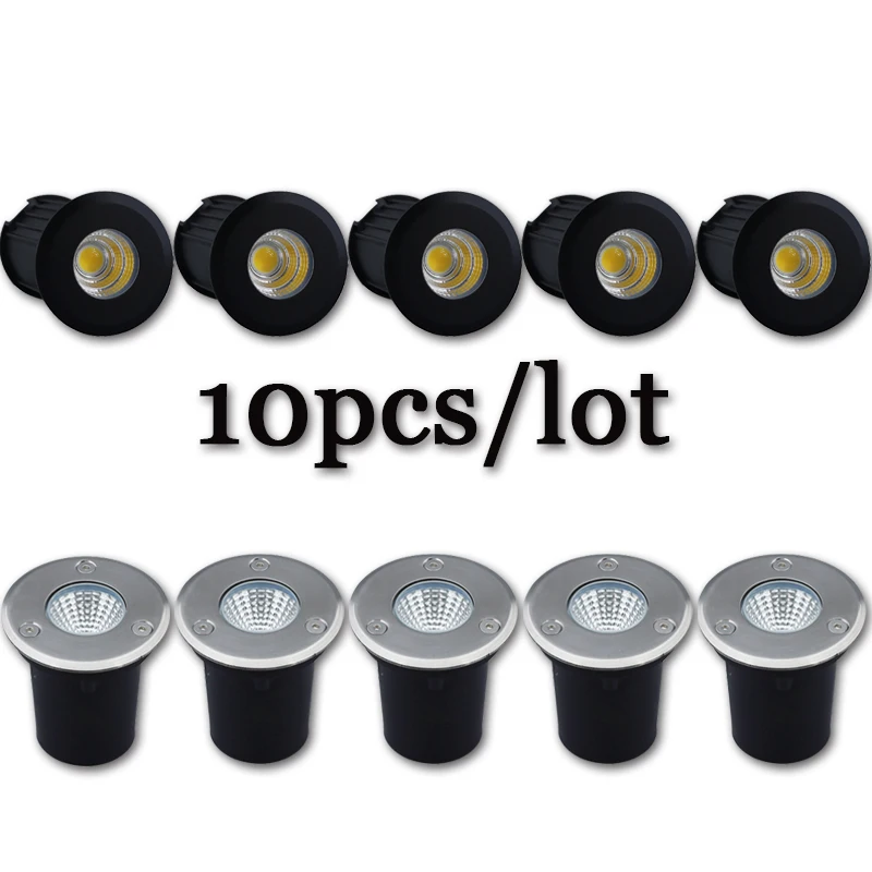 LED Underground light 10PCS 1W3W5W COB Floor Lamp Outdoor IP67 Ground Spot Landscape Garden Square Path Buried Yard 110V220V 12V led underground light