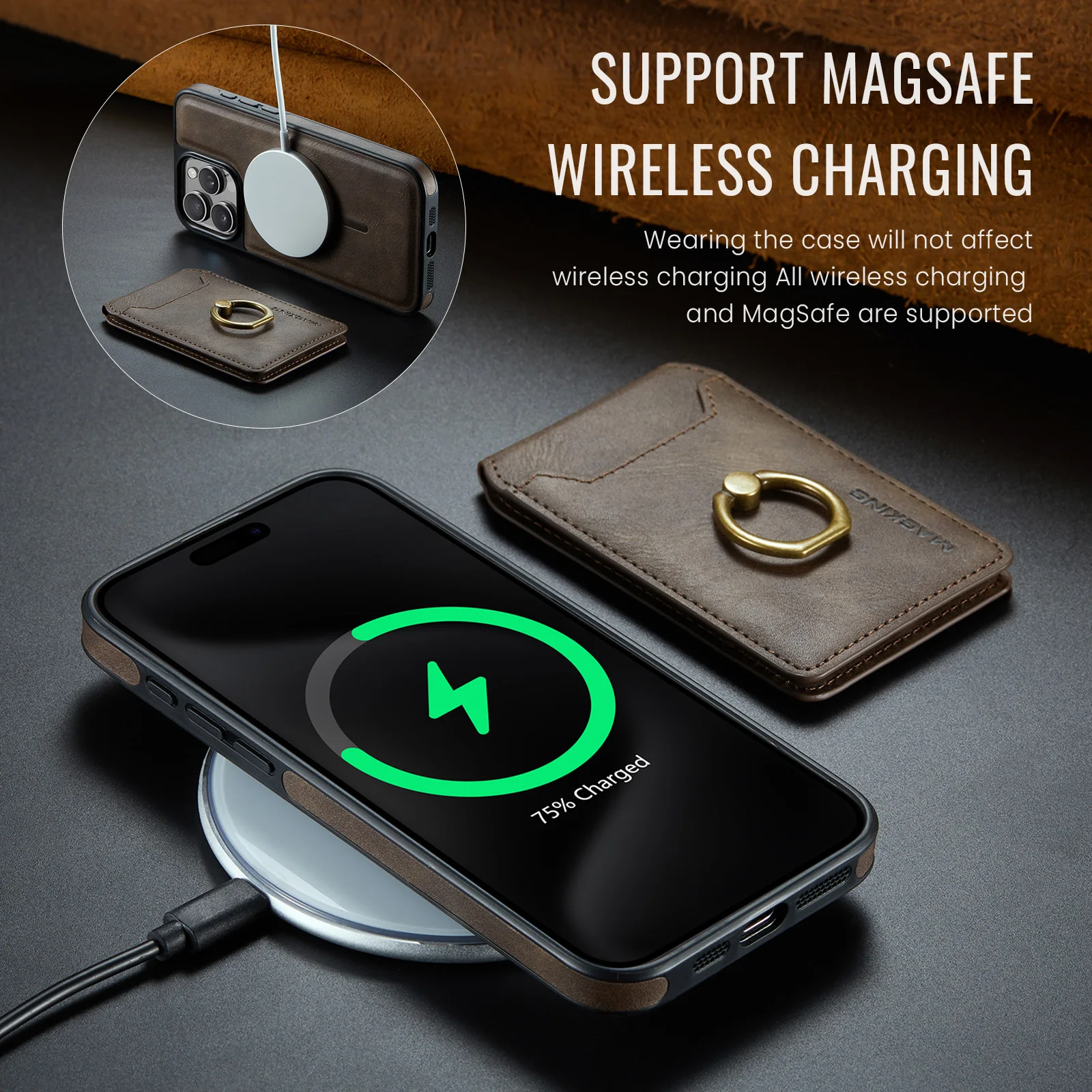 Magsafe Wireless Charging With Wallet Case Wireless Charging