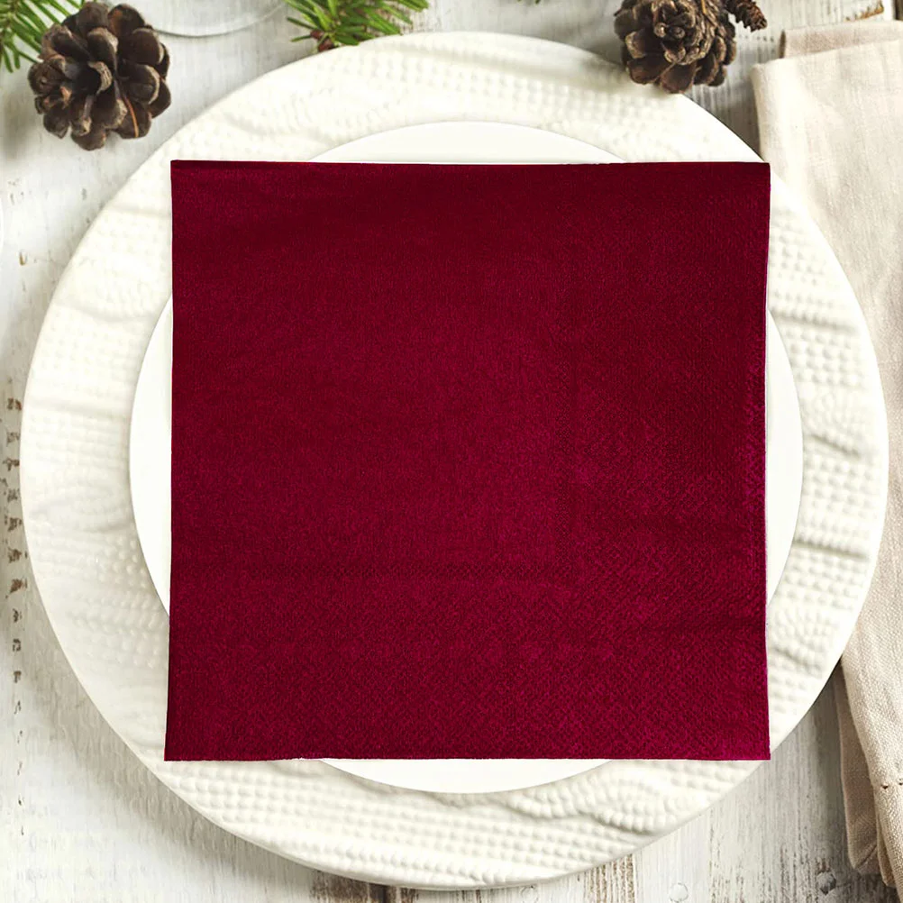 20 Pcs Solid Color Napkin Drinks Cocktail Napkins Bathroom Tissue Paper Birthday Baby Shower Bride Colored