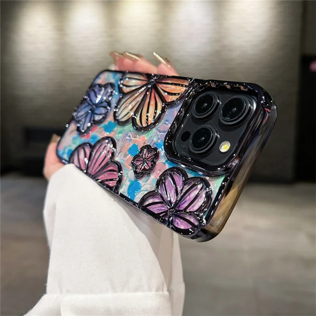 Luxury Plating Colour Fashion Flowers iPhone Case