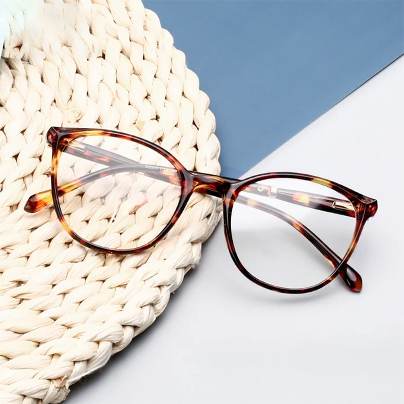 Spring Leg okulary korekcyjne anty-niebieskie owalne – damskie TR90 cat eye 4 Spring Leg Anti-blue Light Oval Prescription Eyeglasses Women TR90 Cat Eye Short-sight Eyewear Diopter 0 -0.5 -0.75 -1.0 To -6.0 2