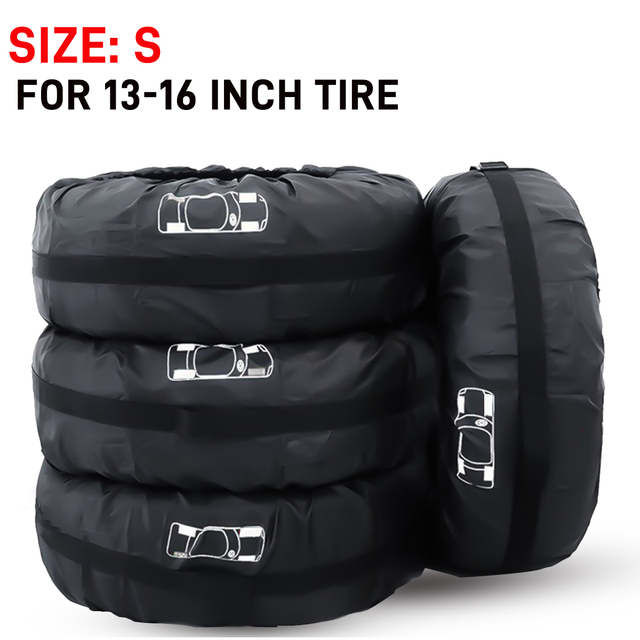 Universal Car Spare Tire Covers Case Tires Storage Bags Auto Wheel Tires Storage Bags Vehicle Tyre Waterproof Polyester Bag
