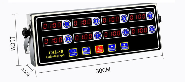 デジタルキッチンタイマー,220V/ 110V,8チャンネル,LCD