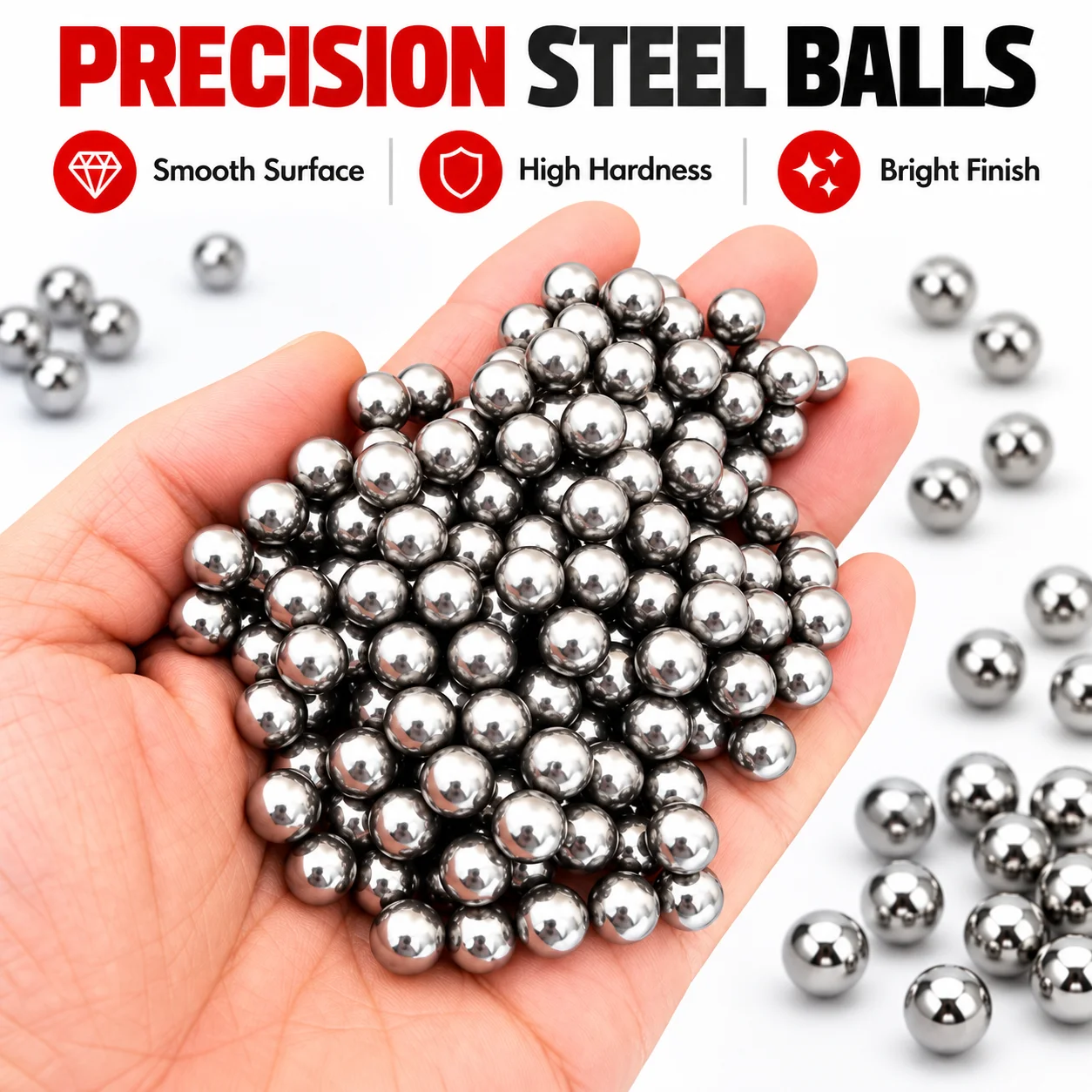 Premium 8mm Shiny Steel Slingshot Balls - Pack of 100 Sturdy Iron Projectiles