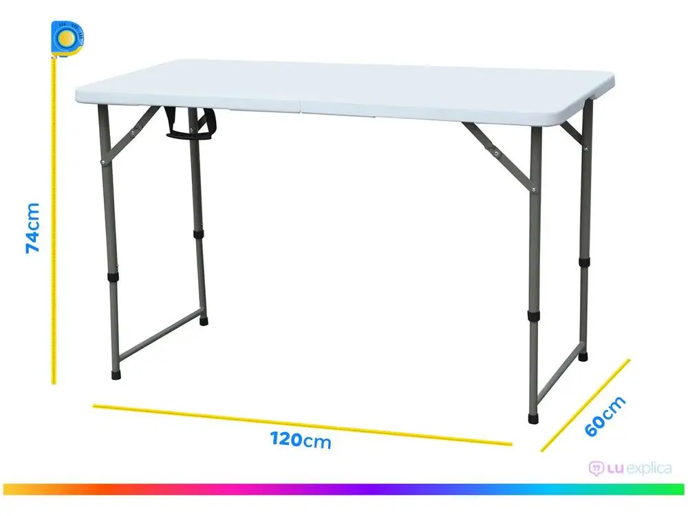 Mesa Dobrável Multiuso 1,20m Otello DOB-BR1 4