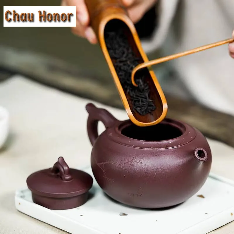 320ml Yixing Raw Ore High Capacity Purple Clay Teapot Handmade Household Kung Fu Tea Set Tea Ceremony Drinkware Customized Gifts