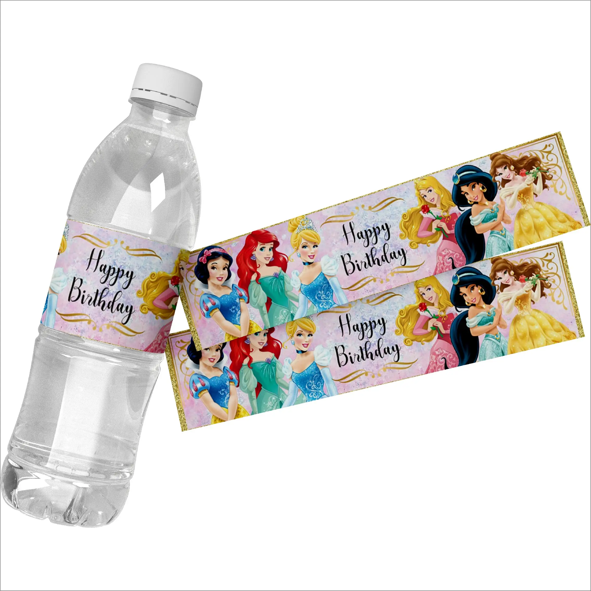 Olive Kids Personalized Princess Waterproof Labels - 80 Mini Labels For Lunch Boxes, Bottles & School Supplies