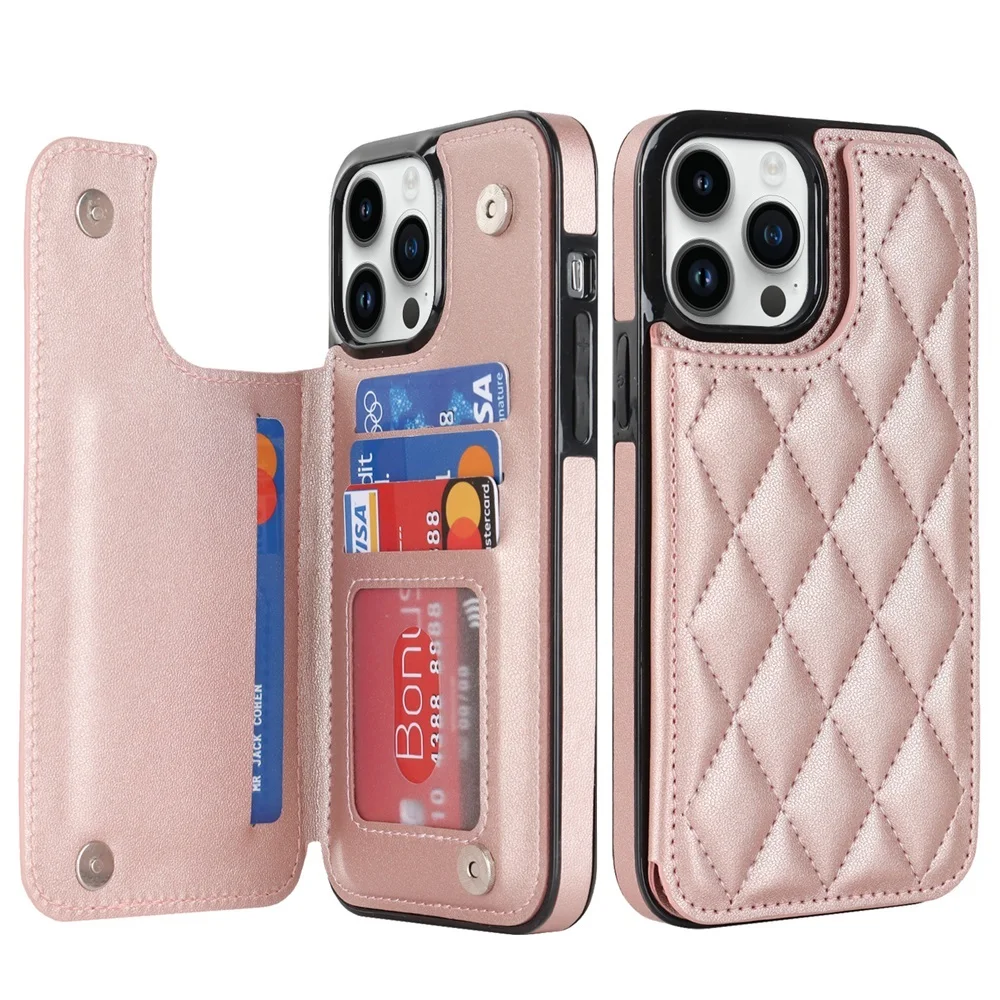 Vintage Leather Flip Wallet Case with Card Holder