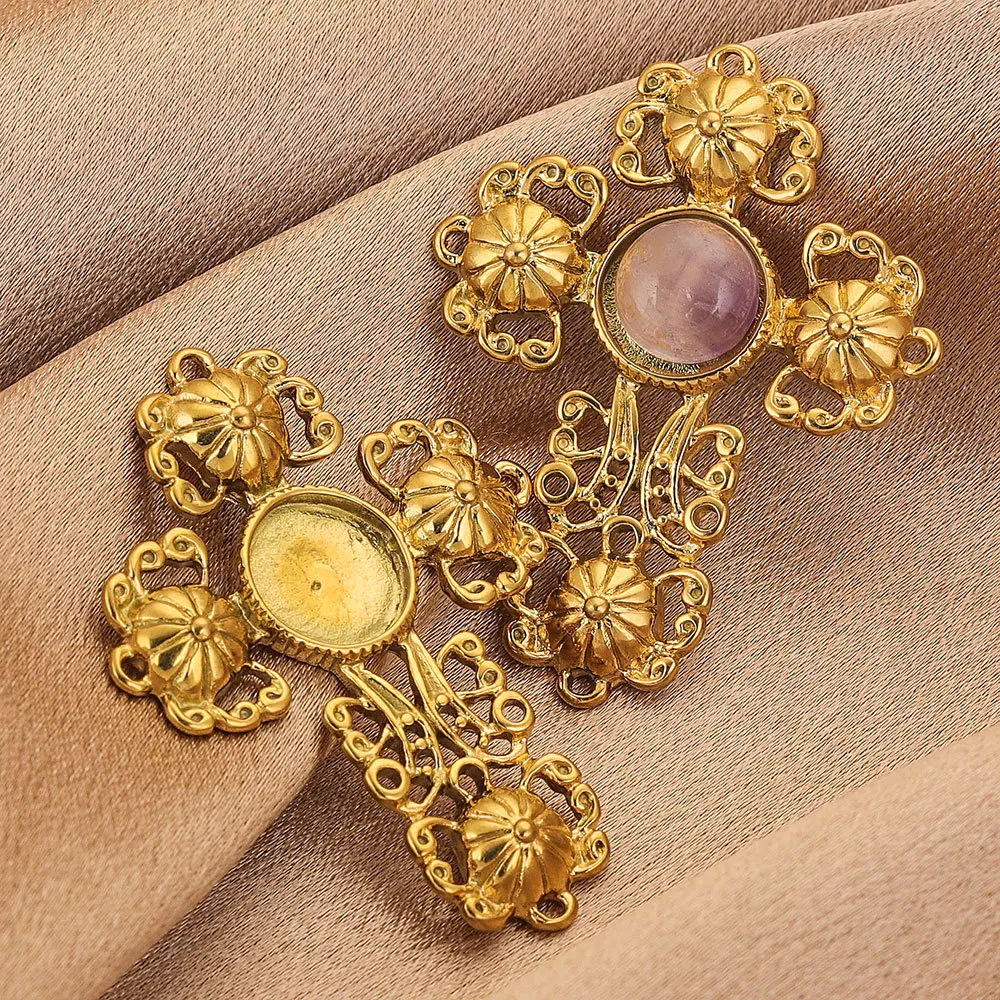 Stainless steel 12mm Cross Tray Pendant Pendant DIY Necklace Earrings Jewelry Accessories 4