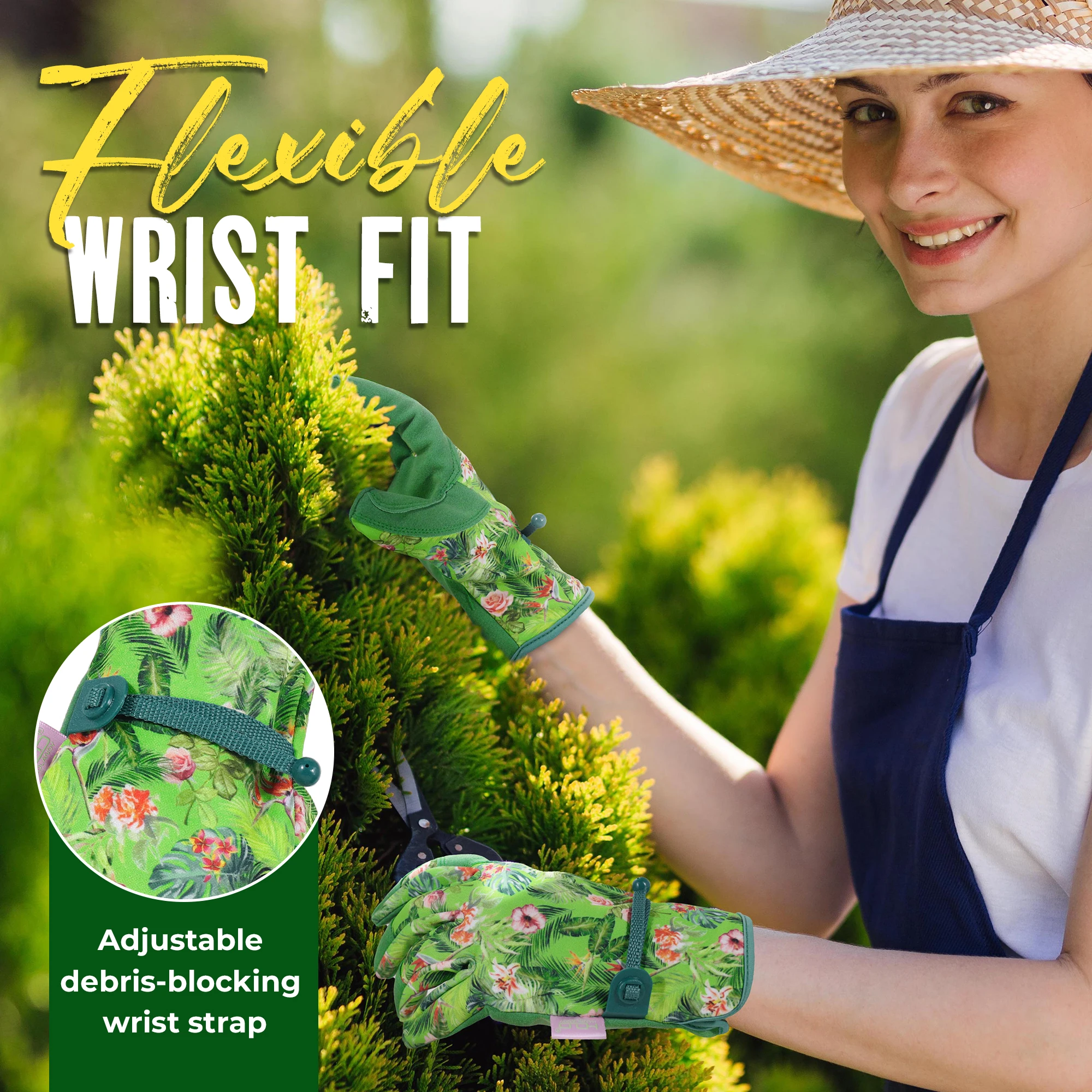HANDLANDY Gardening Gloves for Women Breathable Leather Garden Yard
