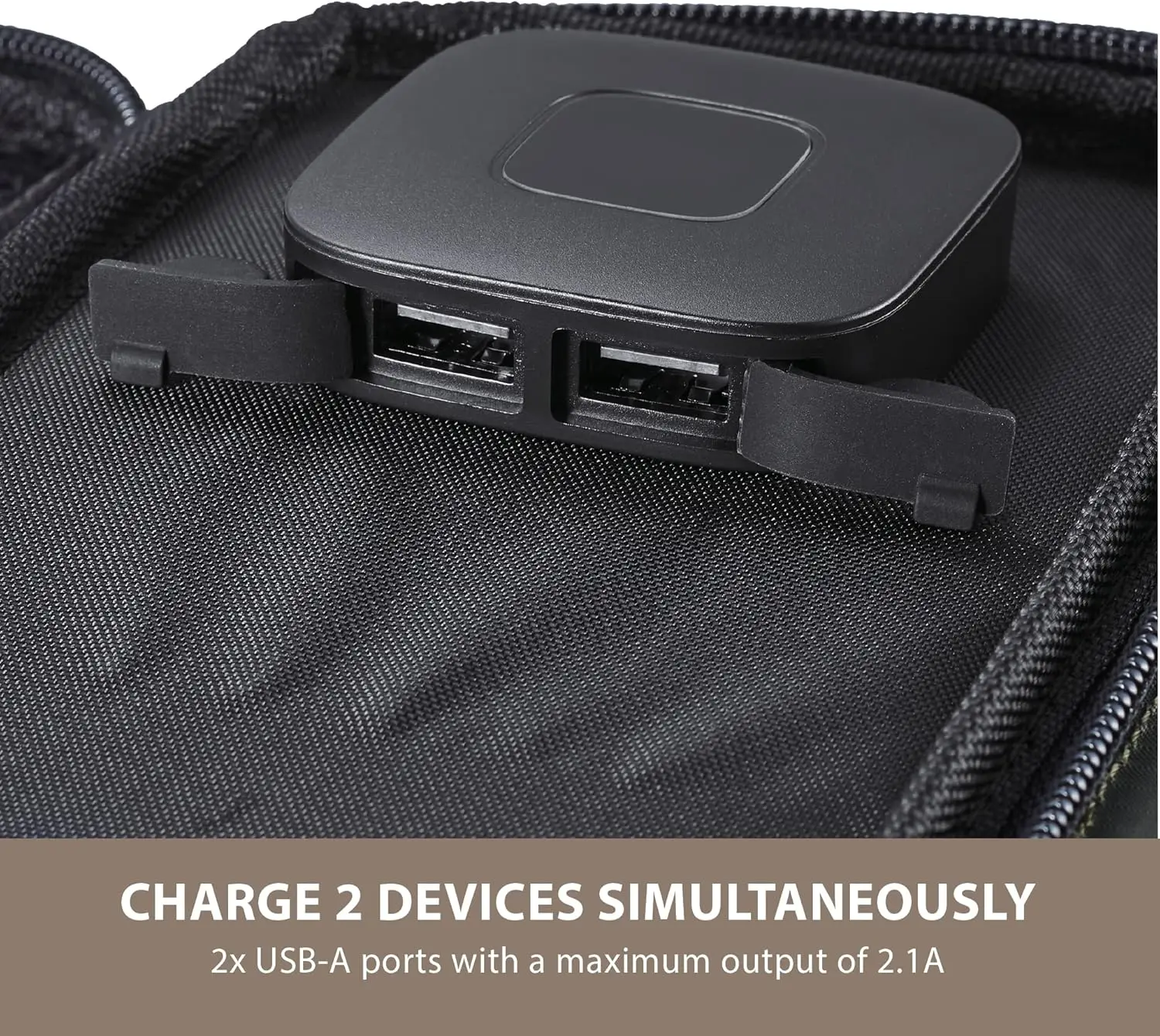 Portable Solar Panel Dual USB-A Ports 28W Power Generation Charger for Phone Camping Durable Water-Resistant Ripstop Nylon 4