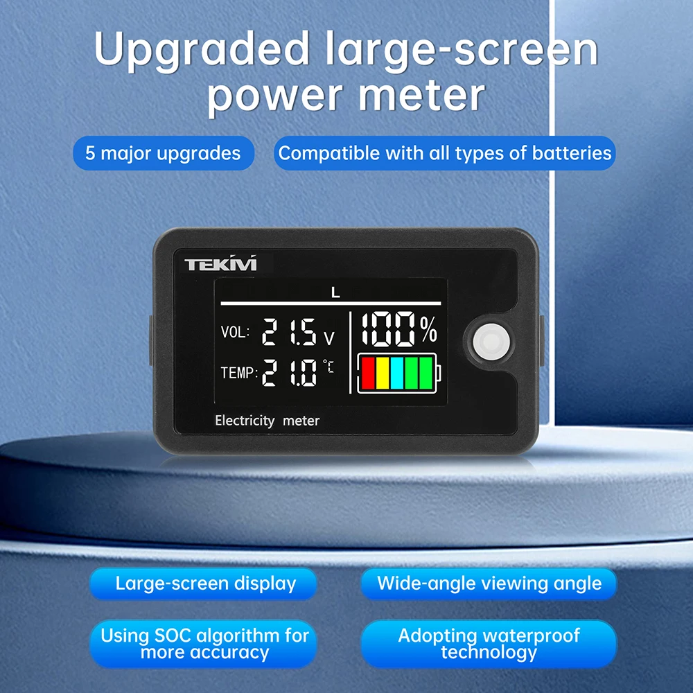 DC 8–100 V Farbbildschirm, Spannung, Leistungsmesser, LCD-Digitalanzeige, Stromanzeige, ternäres/Lithium-Eisen/Säure-Batterie – Detail 1