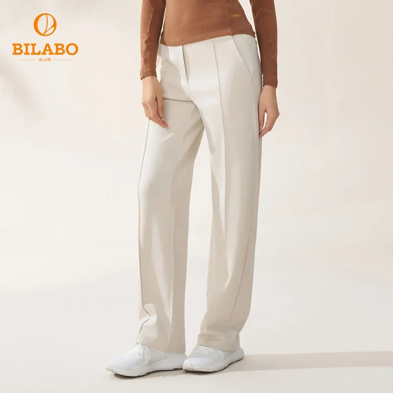 BILABO New Mid-Waist Loose Sports Pants Women Casual Versatile Straight Leg Modal Draping Wide Leg Skateboard Trousers