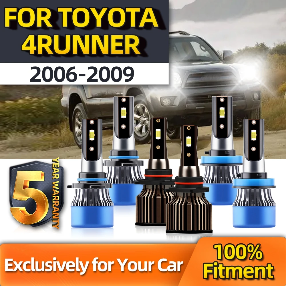 

Crossfox LED Headlight Fog Lamp 9006 Combo High Low 9005 H11 6000K Lighting Range For Toyota 4Runner 2006 2007 2008 2009