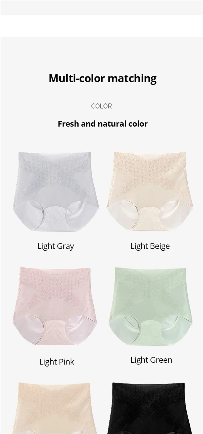 Flarixa 3PCS Seamless High Waist Panties for Women Ultra Thin Ice Silk Panties Comfort Briefs Antibacterial Underwear Underpants