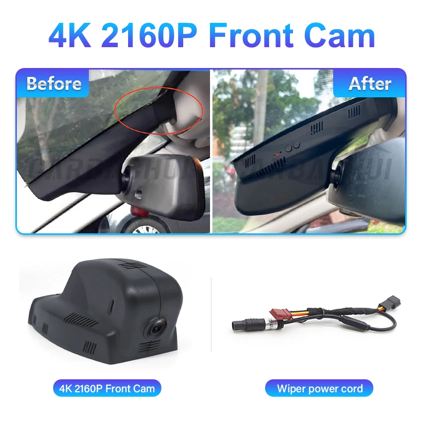 Pour BMW X1 E84 F48 X3 E83 F25 X5 E53 E70 F15 Z4 E85 E86 E89 E90 E93 4K Caméra De Tableau De Bord Voiture Caméra Enregistreur Dashcam WIFI Voiture Dvr