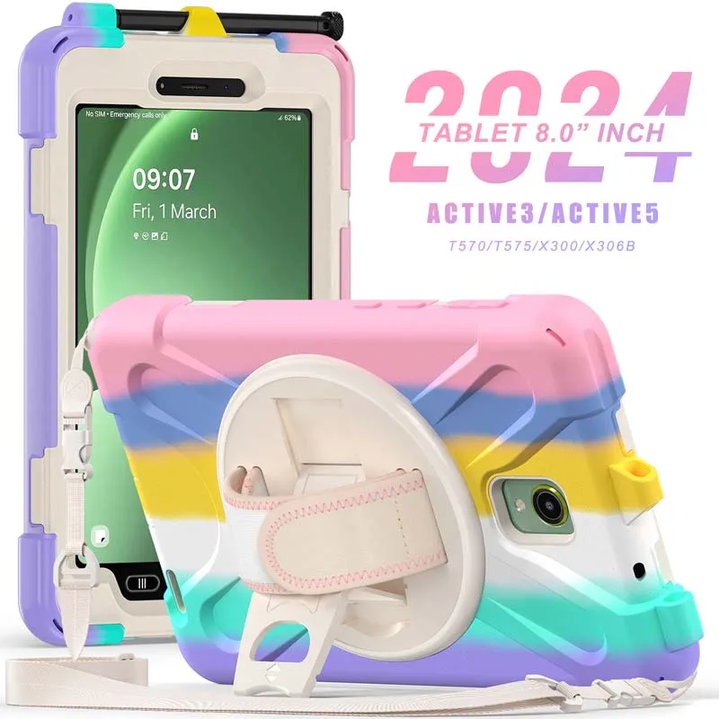Durable Anti-Crack Tablet Case with Shoulder Strap and Holder