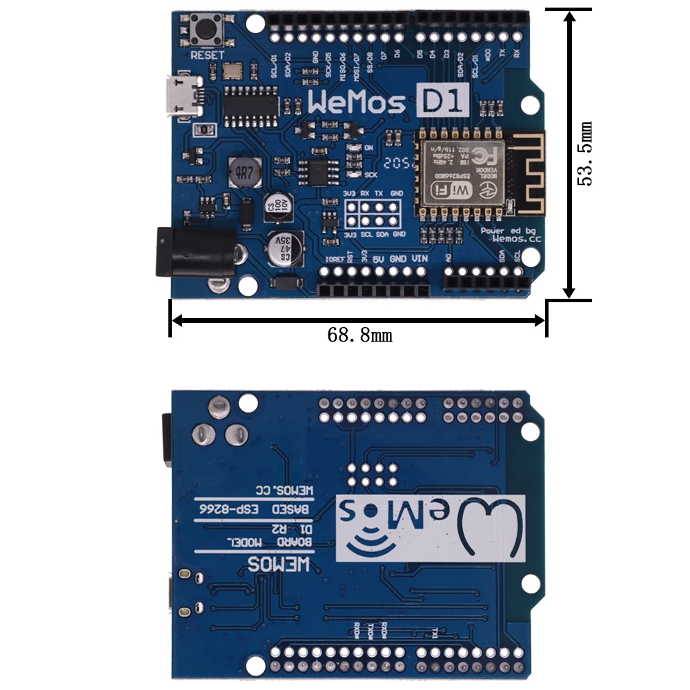 ESP-12E WeMos D1 R2 UNO R3 CH340 CH340G WiFi макетная плата на основе ESP8266, экран, Умная Электронная для Arduino совместимый с IDE (art.: 78f197afb) - 78f197afb