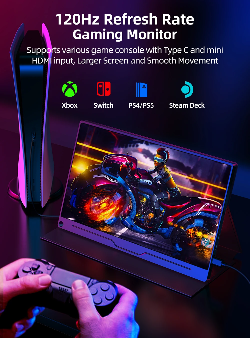EVICIV 16 ġ 2.5K 120hz ޴  2560 * 1600 16:10 100 % sRGB USB C HDMI   ÷ Ʈ   Xbox PS5