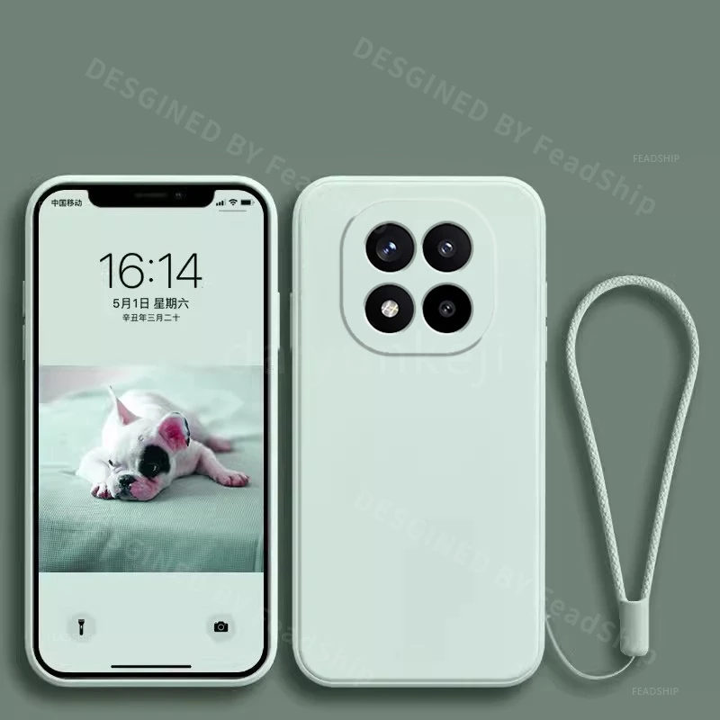 Premium Silicone Luxury Phone Case with Screen Protector Film, Soft Cover