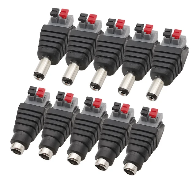 Female DC Power Jack Screwless Quick Wire Connector 5.5mm x 2.1mm