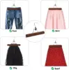 5-30PCS Wooden Pants Skirt Hangers Smooth Solid Wood Non Slip Jeans Slack Clamp Hangers Hair Extension Hangers with Swivel Hook 2