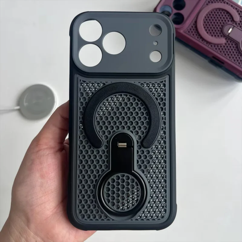 Honeycomb Mesh Heat Dissipation Bracket Phone Case - Full Pack Anti-Drop Protective Cover