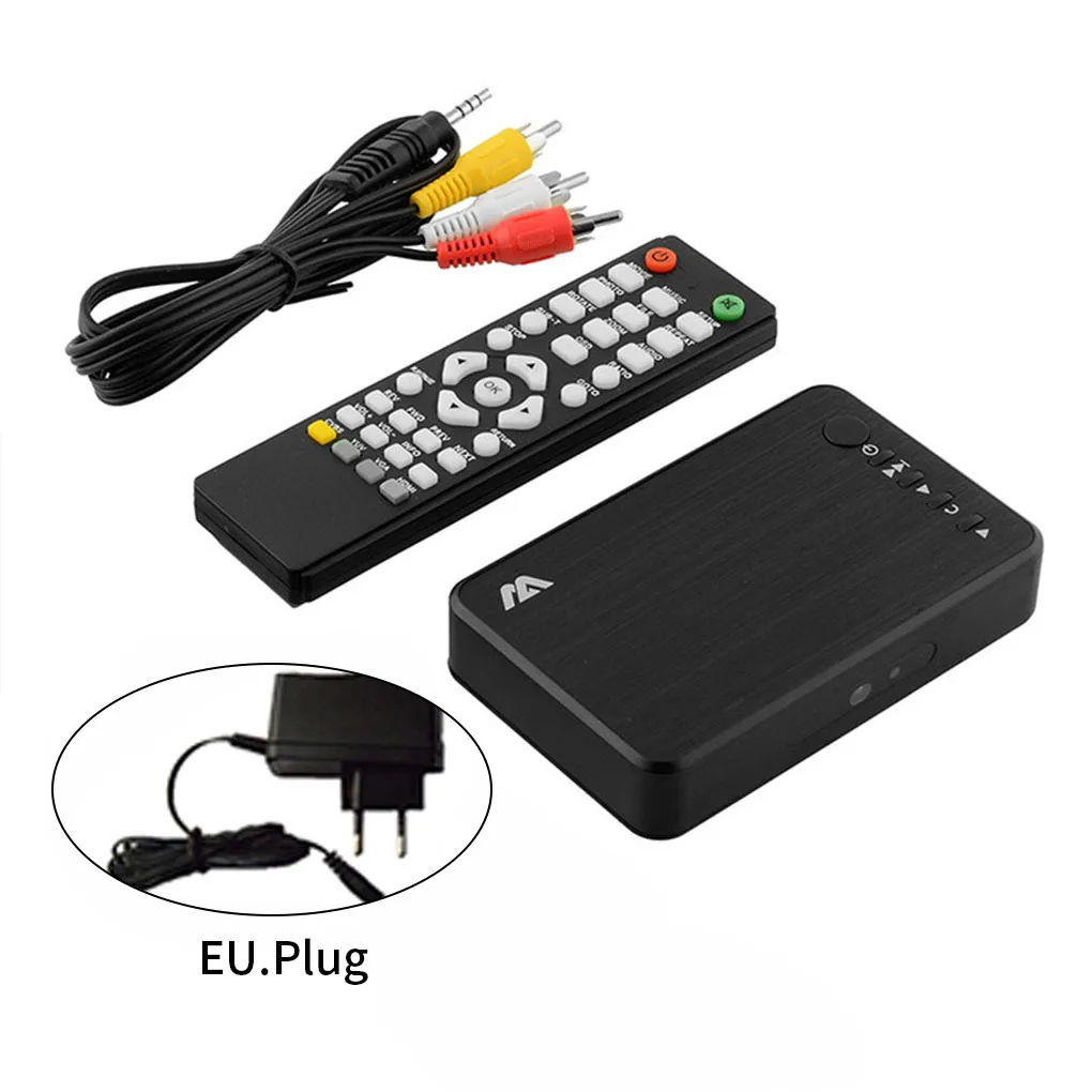 Full HD Media Player 1080P Resolution USB External HDD Multimedia Player with HD VGA AV Output  US Plug