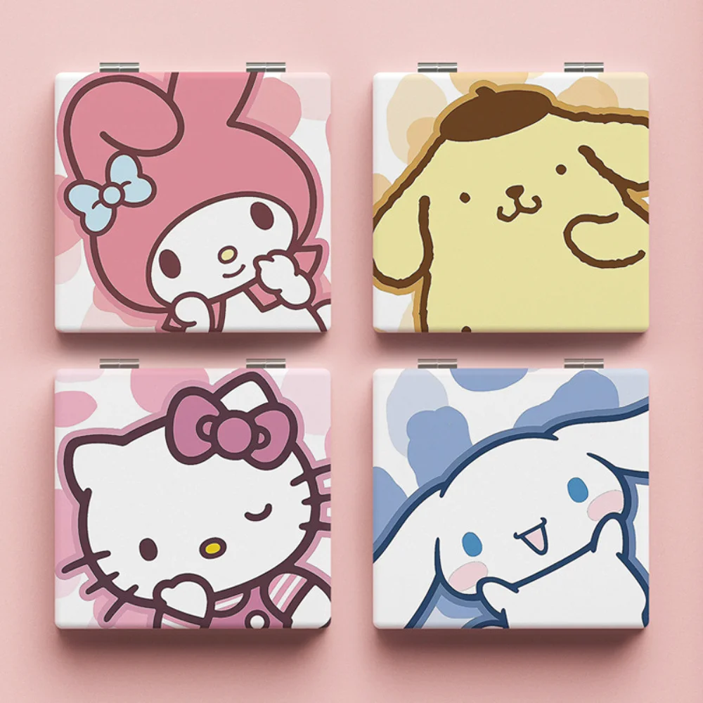 

Kawaii Hello Kitty Folding Makeup Mirror Sanrio Cinnamoroll Anime Two-Side Travel Portable Cosmetic Tool Girls Handheld Mirror