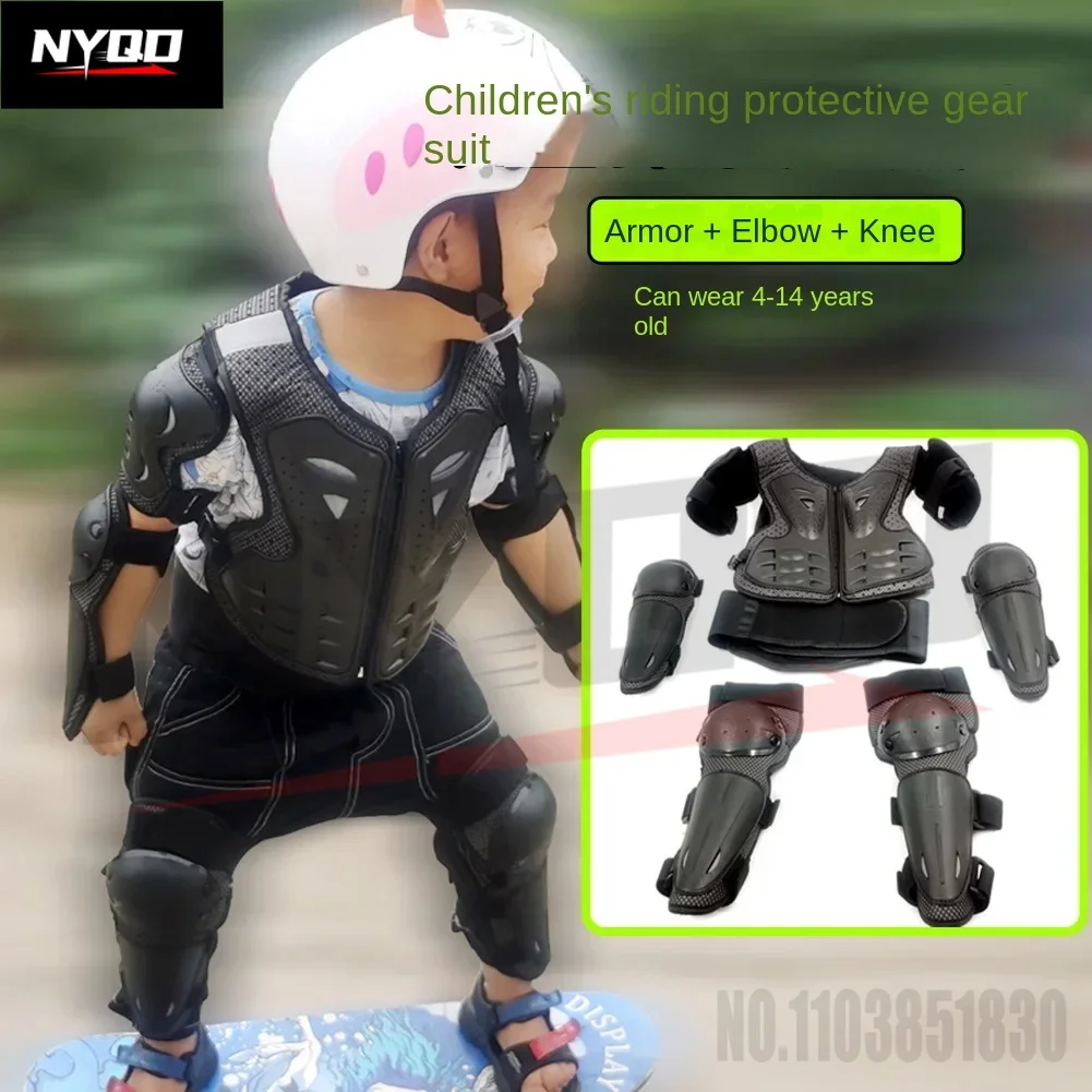 Motorcycle Children's Armor Set Racing Off road Protective Equipment Extreme Sports Safe Riding Knee Elbow Protectors 4-14 ages