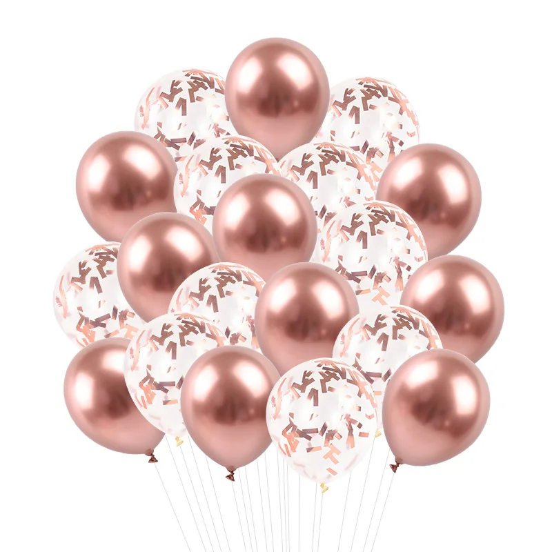 

20PCS Rose Gold Confetti Latex Balloons Happy Birthday Party Decorations Wedding Bridal Shower Decor Kids Baby Shower Supplies