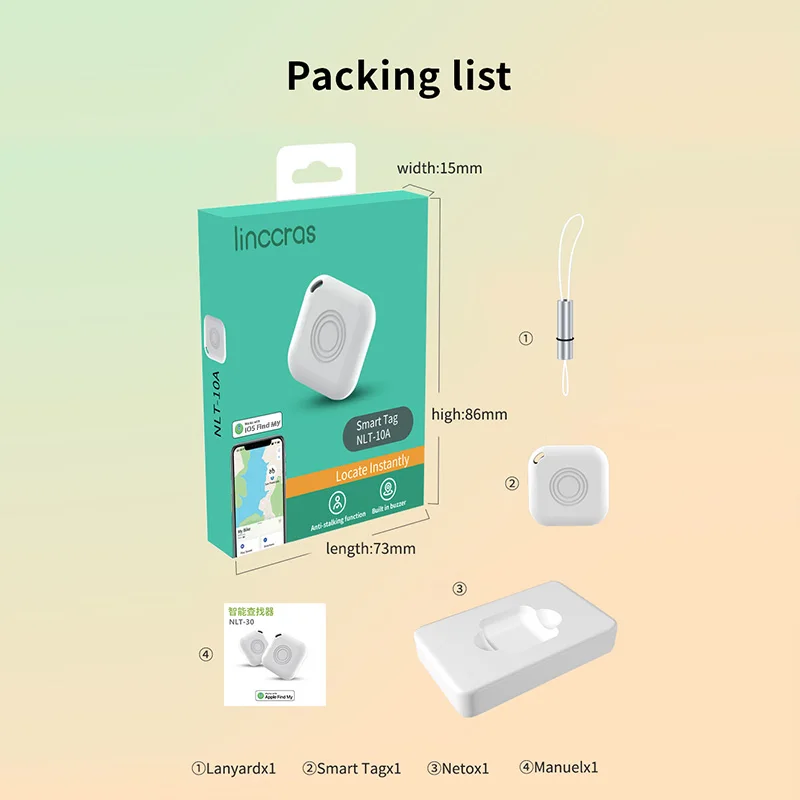 4PCS Smart Tag iPhone GPS Tracker Air tag Work with Apple - AIXIVO product image