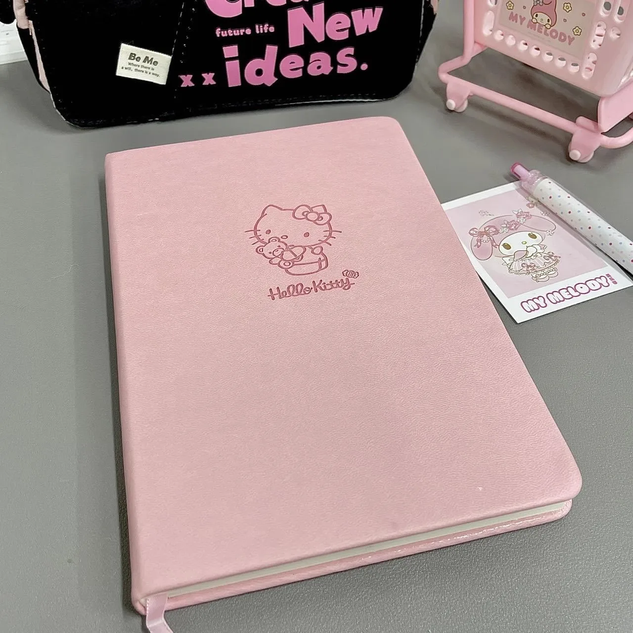 Sanrio Stationery Set 80 Pages Soft Leather Cover Cute Stationery School Supplies Planner Notebook - 2