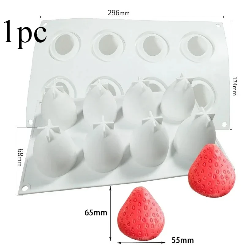 التوت موس قالب الكعكة الفراولة الموز سيليكون قوالب...