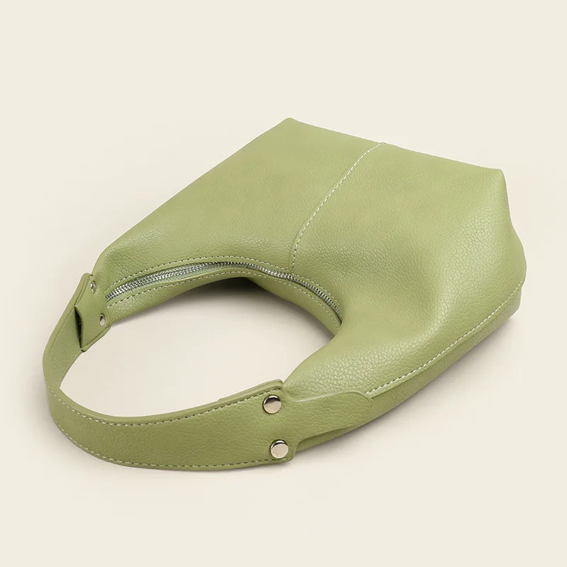 Simple Solid Color women Axillary Bag Fashion Soft leather Female Hobos Shoulder bags Brand design ladies handbag and purses