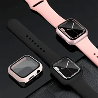 2 pièces verre trempé + couvercle pour boîtier de montre Apple 44mm 40mm 42mm 41mm 45mm PC protecteur d'écran pare-chocs iWatch série 9 8 7 6 5 3 se 3