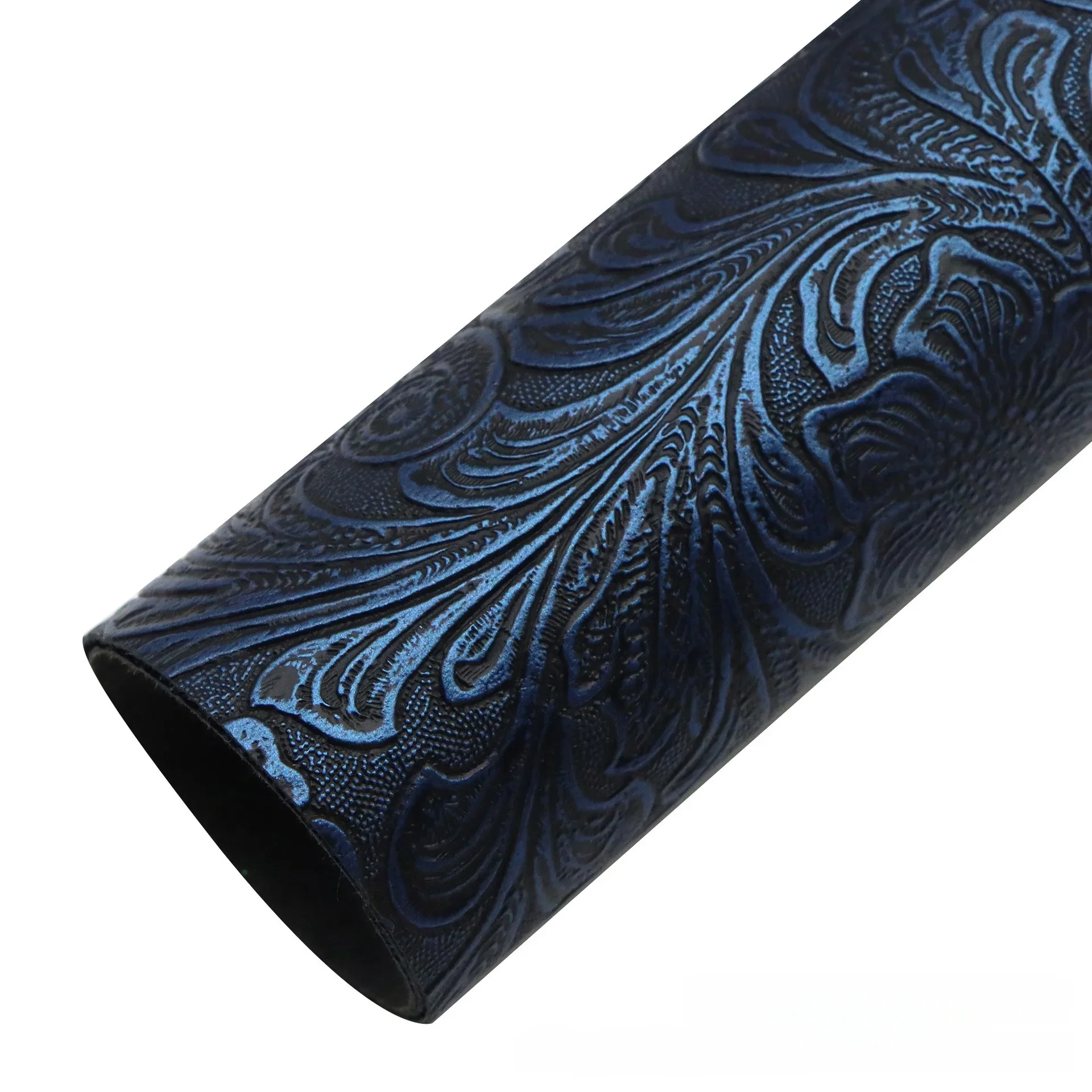 Vintage Floral Texture Non-Adhesive Faux Leather Fabric for Crafting and Decoration