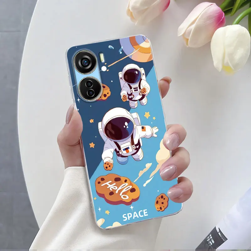 Luxury Marble Flower Transparent Soft Silicone Phone Case