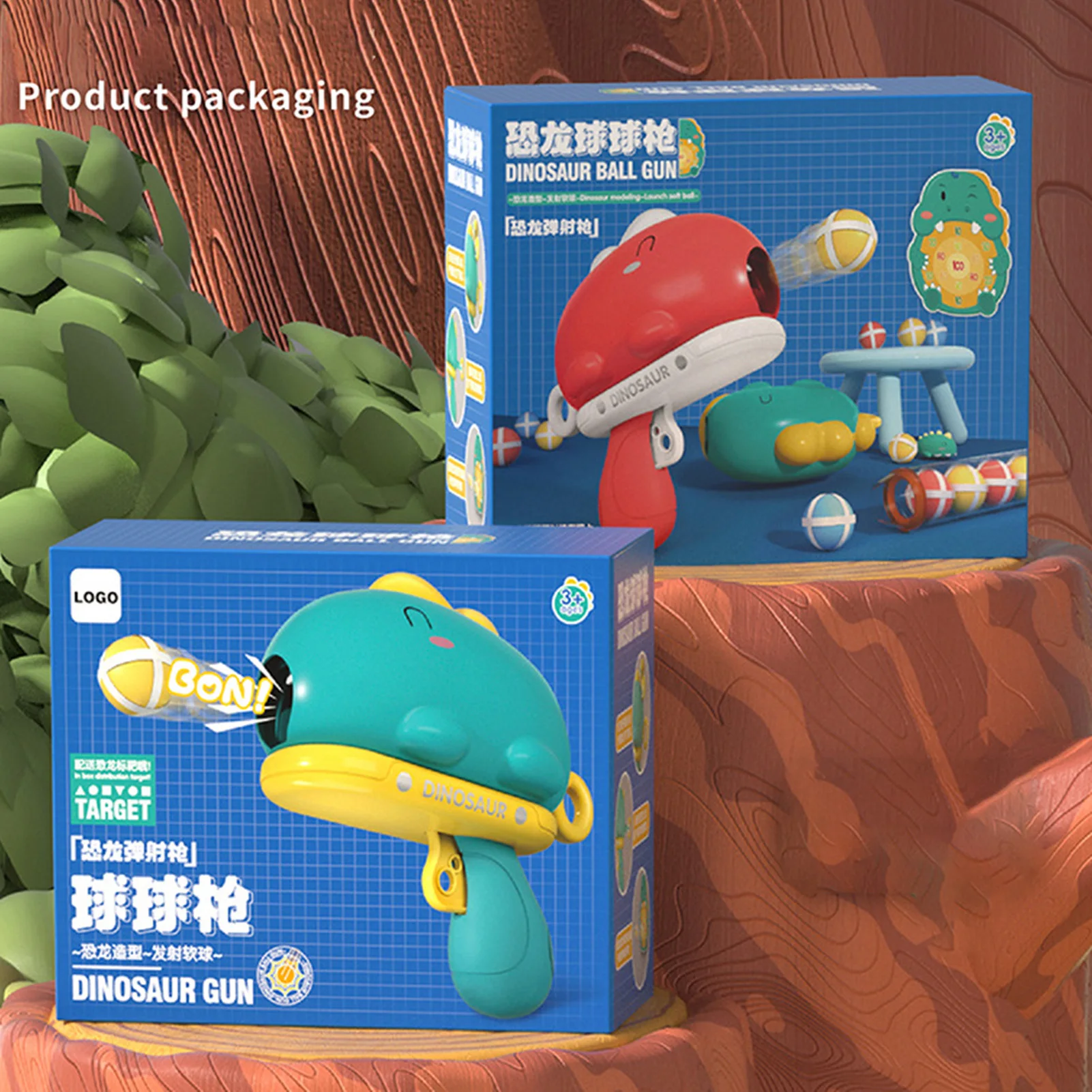 

New Cute Dinosaur Sticky Ball Gun Develops Hand-Eye Coordination Gun Toy for Kids Teenagers Ideal Gift