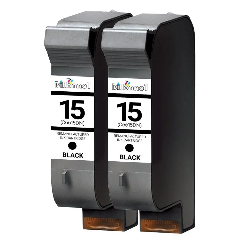 Replacement 2 Pack HP 15 Ink Cartridge for Deskjet 845/C/Cvr 920/C/Cvr 3820